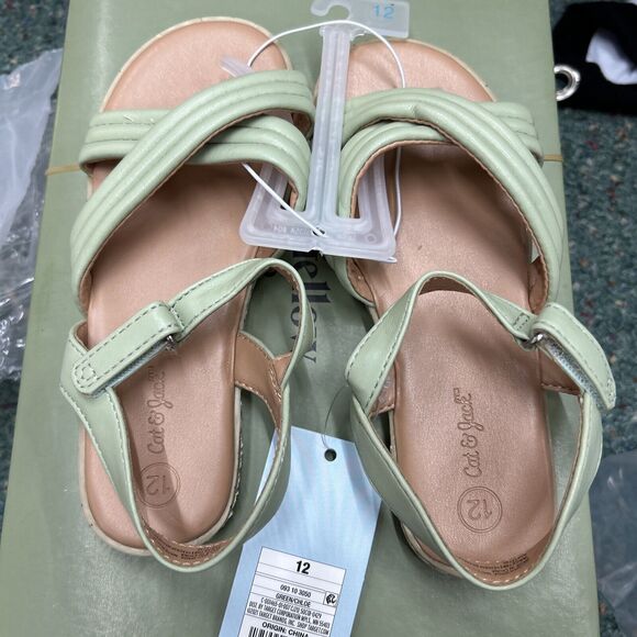 Cat‎ & Jack Sandals Shoes Toddler Girls Sz 12 Chloe Green - Picture 1 of 2
